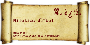 Miletics Ábel névjegykártya